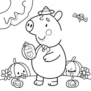 Peppa Pig Halloween Coloring Page 23521-18894