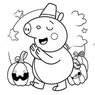 Spooky Peppa Pig With Pumpkin Coloring Page 23522-18898