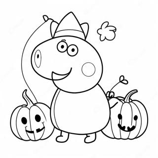 Spooky Peppa Pig With Pumpkin Coloring Page 23522-18899