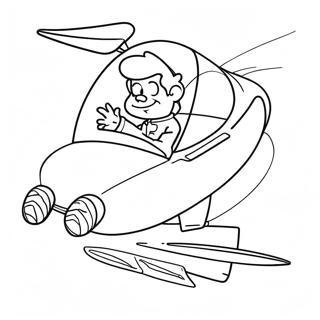 George Jetson In His Flying Car Coloring Page 23552-18922