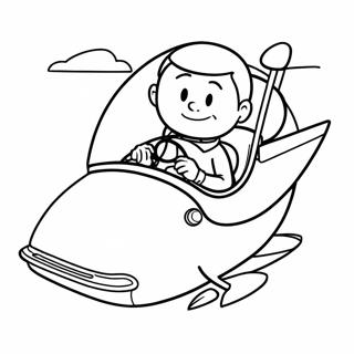 George Jetson In His Flying Car Coloring Page 23552-18923