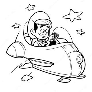 George Jetson In His Flying Car Coloring Page 23552-18924