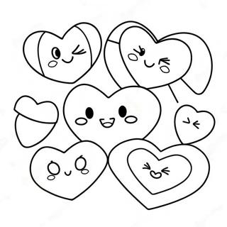 Candy Hearts Coloring Pages