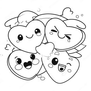 Candy Hearts With Cute Faces Coloring Page 23591-18950