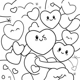 Candy Hearts With Cute Faces Coloring Page 23591-18952