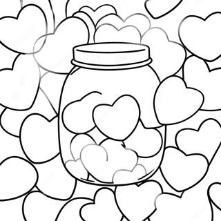 Colorful Candy Hearts In A Jar Coloring Page 23592-18954