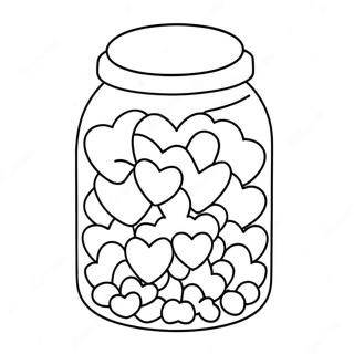 Colorful Candy Hearts In A Jar Coloring Page 23592-18955