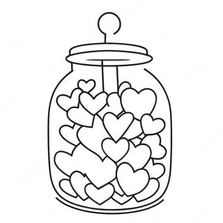 Colorful Candy Hearts In A Jar Coloring Page 23592-18956