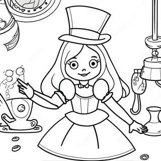 Steampunk Alice In Wonderland Coloring Pages