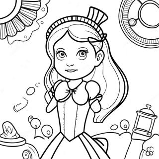 Steampunk Alice In Wonderland Coloring Page 23601-18959