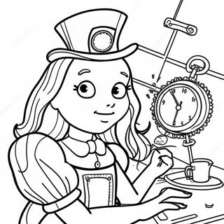 Steampunk Alice In Wonderland Coloring Page 23601-18960