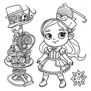 Alice In Steampunk Outfit Coloring Page 23602-18968