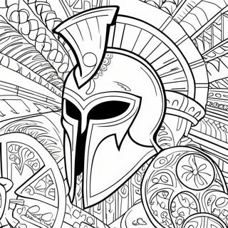 Ancient Spartan Helmet Coloring Page 23612-18970