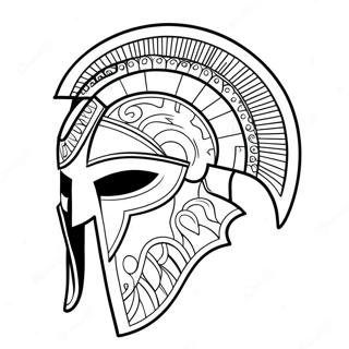 Ancient Spartan Helmet Coloring Page 23612-18971