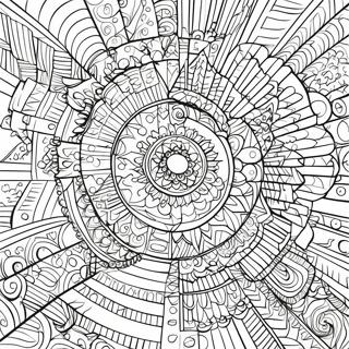 Intricate Geometric Optical Illusion Coloring Page 23632-18985