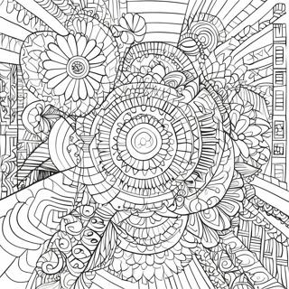 Intricate Geometric Optical Illusion Coloring Page 23632-18986