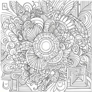 Intricate Geometric Optical Illusion Coloring Page 23632-18987