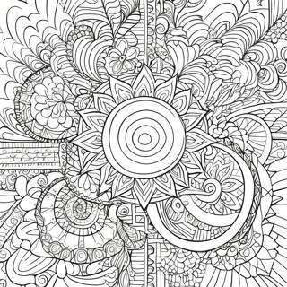 Intricate Geometric Optical Illusion Coloring Page 23632-18988