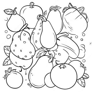 Colorful Fruits And Vegetables Coloring Page 23652-19002