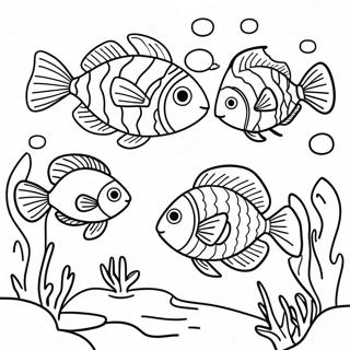 Colorful Fish Swimming In Coral Reef Coloring Page 23662-19010