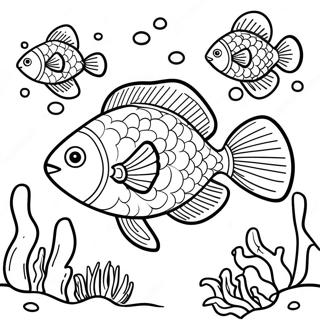 Colorful Fish Swimming In Coral Reef Coloring Page 23662-19011