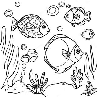 Colorful Fish Swimming In Coral Reef Coloring Page 23662-19012