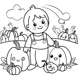 Preschool Pumpkin Patch Coloring Page 23681-19023