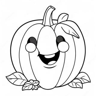 Cute Pumpkin With A Happy Face Coloring Page 23682-19027