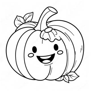 Cute Pumpkin With A Happy Face Coloring Page 23682-19028