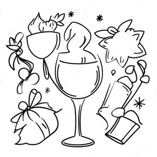 New Year Celebration Coloring Page 23711-19050