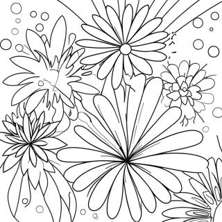 Festive New Year Fireworks Coloring Page 23712-19045