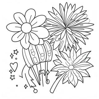 Festive New Year Fireworks Coloring Page 23712-19046