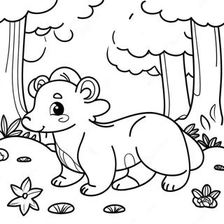 Colorful Forest Animals Coloring Page 23732-19065