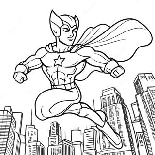 Super Silver Hero Flying Coloring Page 23742-19070