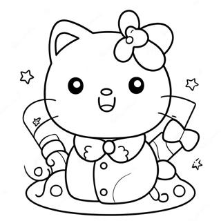 Merry Christmas Hello Kitty Coloring Pages