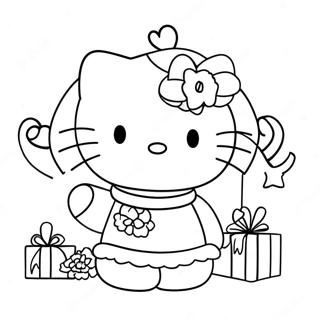 Merry Christmas Hello Kitty Coloring Page 23761-19087