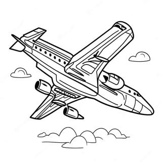 Colorful 747 Airplane In Flight Coloring Page 23782-19102