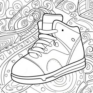 Colorful Basketball Shoe Design Coloring Page 23802-19132