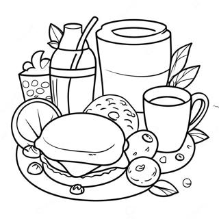 Breakfast Foods Coloring Page 23861-19165