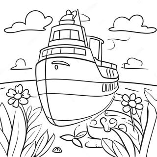 Skipper With Colorful Flowers Coloring Page 23872-19178