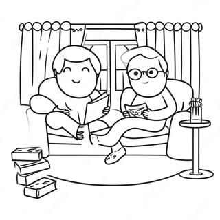 Cozy Movie Night Scene Coloring Page 23882-19186