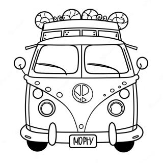 Groovy Hippie Van Coloring Page 23922-19217