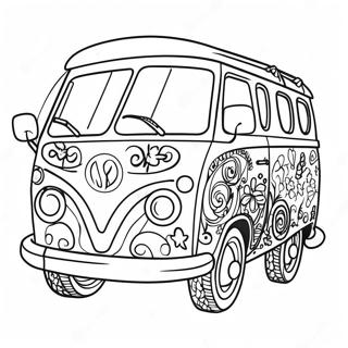 Groovy Hippie Van Coloring Page 23922-19220