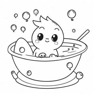 Cute Bubble Bath Scene Coloring Page 2392-1954