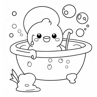 Cute Bubble Bath Scene Coloring Page 2392-1955