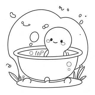 Cute Bubble Bath Scene Coloring Page 2392-1956