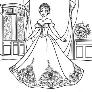 Anastasia In A Beautiful Dress Coloring Page 23932-19225