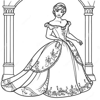 Anastasia In A Beautiful Dress Coloring Page 23932-19226