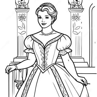 Anastasia In A Beautiful Dress Coloring Page 23932-19228