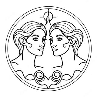 Gemini Zodiac Sign Coloring Page 23941-19230